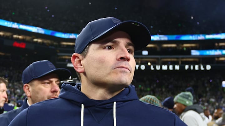 Seattle Seahawks head coach Mike Macdonald looks on Seattle Seahawks head coach Mike Macdonald looks on