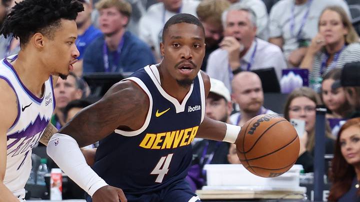 Oct 6, 2026; Salt Lake City, Utah, USA; Denver Nuggets guard Lonnie Walker IV (4) brings the ball up the court against Utah Jazz guard Trey Alexander (15) during the second half at Delta Center. Mandatory Credit: Rob Gray-Imagn Images Oct 6, 2026; Salt Lake City, Utah, USA; Denver Nuggets guard Lonnie Walker IV (4) brings the ball up the court against Utah Jazz guard Trey Alexander (15) during the second half at Delta Center. Mandatory Credit: Rob Gray-Imagn Images