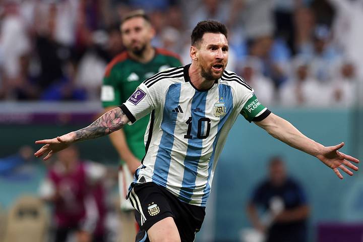 Lionel Messi celebrating vs Mexico. Lionel Messi celebrating vs Mexico.