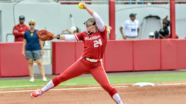 Oklahoma pitcher Audrey Lowry got the start in the Sooners' regional final against Michigan.