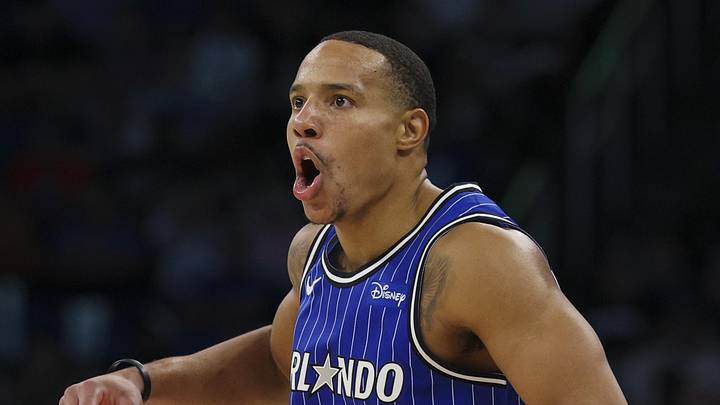 Nov 22, 2025; Orlando, Florida, USA; Orlando Magic guard Desmond Bane (3) reacts after a play against the New York Knicks in the third quarter at Kia Center. Mandatory Credit: Nathan Ray Seebeck-Imagn Images Nov 22, 2025; Orlando, Florida, USA; Orlando Magic guard Desmond Bane (3) reacts after a play against the New York Knicks in the third quarter at Kia Center. Mandatory Credit: Nathan Ray Seebeck-Imagn Images
