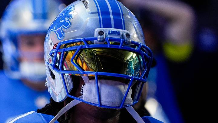 Detroit Lions running back Jahmyr Gibbs (0).