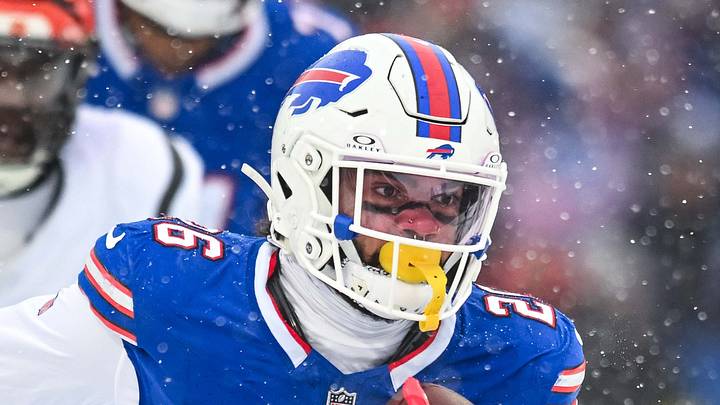Dec 7, 2025; Orchard Park, New York, USA; Buffalo Bills running back Ty Johnson (26) runs the ball against the Cincinnati Bengals in the first quarter at Highmark Stadium. Mandatory Credit: Mark Konezny-Imagn Images Dec 7, 2025; Orchard Park, New York, USA; Buffalo Bills running back Ty Johnson (26) runs the ball against the Cincinnati Bengals in the first quarter at Highmark Stadium. Mandatory Credit: Mark Konezny-Imagn Images