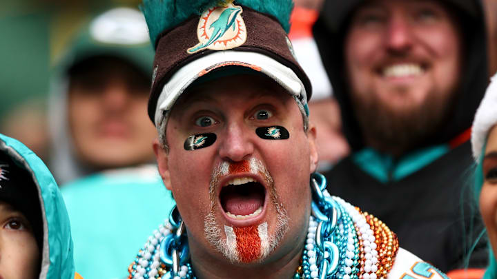 Excited Miami Dolphins fan