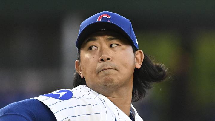 Apr 21, 2026; Chicago, Illinois, USA;  Chicago Cubs pitcher Shota Imanaga (18) throws during the first inning against the Philadelphia Phillies at Wrigley Field. Mandatory Credit: Matt Marton-Imagn Images