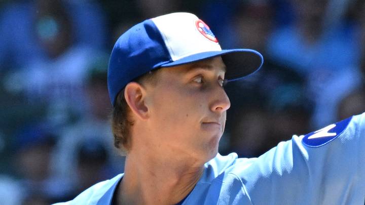 Jun 19, 2026; Chicago, Illinois, USA; Chicago Cubs pitcher Ben Brown (32) pitches against the Toronto Blue Jays during the first inning at Wrigley Field. Mandatory Credit: Patrick Gorski-Imagn Images Jun 19, 2026; Chicago, Illinois, USA; Chicago Cubs pitcher Ben Brown (32) pitches against the Toronto Blue Jays during the first inning at Wrigley Field. Mandatory Credit: Patrick Gorski-Imagn Images