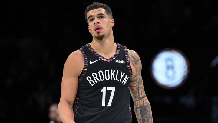 Brooklyn Nets forward Michael Porter Jr. (17) reacts (Mandatory Credit: John Jones-Imagn Images)