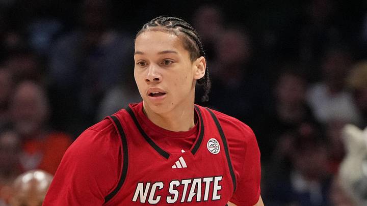 Mar 12, 2026; Charlotte, NC, USA; NC State Wolfpack guard Matt Able (3) brings the ball up the court in the first half at Spectrum Center. Mandatory Credit: Bob Donnan-Imagn Images Mar 12, 2026; Charlotte, NC, USA; NC State Wolfpack guard Matt Able (3) brings the ball up the court in the first half at Spectrum Center. Mandatory Credit: Bob Donnan-Imagn Images