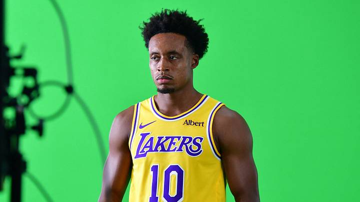 Sep 28, 2026; El Segundo, CA, USA; Los Angeles Lakers player Collin Sexton (10) during media day at UCLA Health Training Center. Mandatory Credit: Gary A. Vasquez-Imagn Images Sep 28, 2026; El Segundo, CA, USA; Los Angeles Lakers player Collin Sexton (10) during media day at UCLA Health Training Center. Mandatory Credit: Gary A. Vasquez-Imagn Images