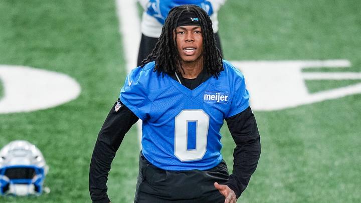 Detroit Lions running back Jahmyr Gibbs (0) practices during OTA at Meijer Performance Center in Allen Park on Thursday, June 5, 2025. Detroit Lions running back Jahmyr Gibbs (0) practices during OTA at Meijer Performance Center in Allen Park on Thursday, June 5, 2025.