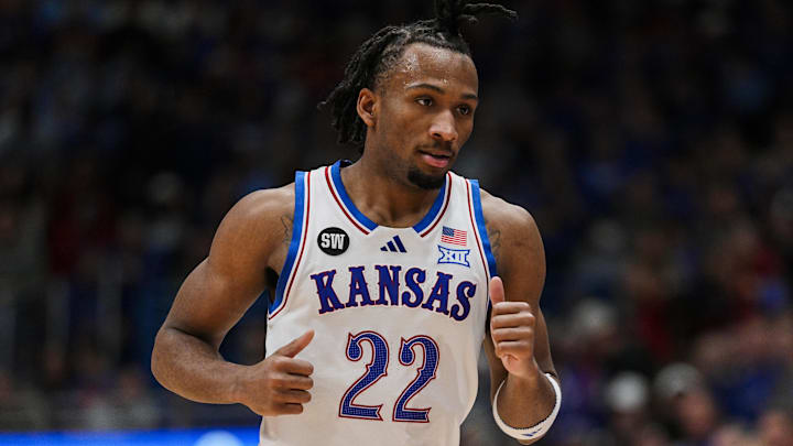 Kansas Jayhawks guard Darryn Peterson (22) against the Iowa State Cyclones at Allen Fieldhouse. 