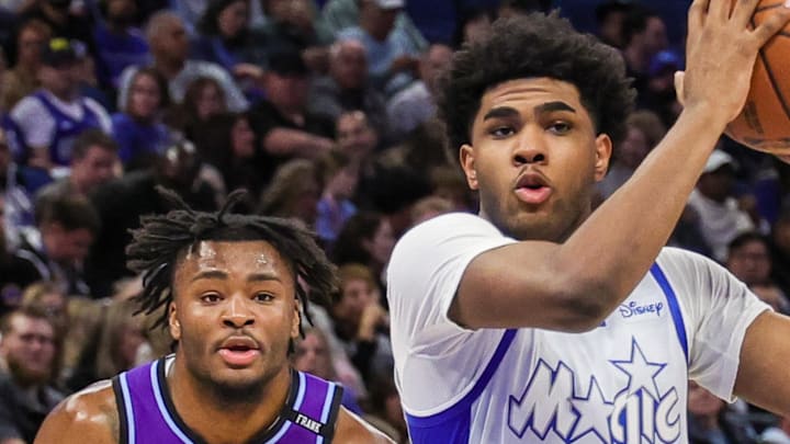 Orlando Magic guard Jase Richardson looks to pass during the second quarter against the Utah Jazz.