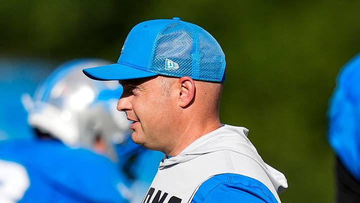 Detroit Lions offensive coordinator Drew Petzing watches practice during training camp at Meijer Performance Center in Allen Park on Monday August 17, 2026. Detroit Lions offensive coordinator Drew Petzing watches practice during training camp at Meijer Performance Center in Allen Park on Monday August 17, 2026.