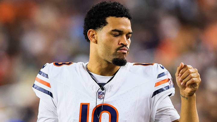 Aug 22, 2026; Cincinnati, Ohio, USA; Chicago Bears quarterback Caleb Williams (18) stands on the sidelines during the second half in the game against the Cincinnati at Paycor Stadium. Mandatory Credit: Katie Stratman-Imagn Images Aug 22, 2026; Cincinnati, Ohio, USA; Chicago Bears quarterback Caleb Williams (18) stands on the sidelines during the second half in the game against the Cincinnati at Paycor Stadium. Mandatory Credit: Katie Stratman-Imagn Images