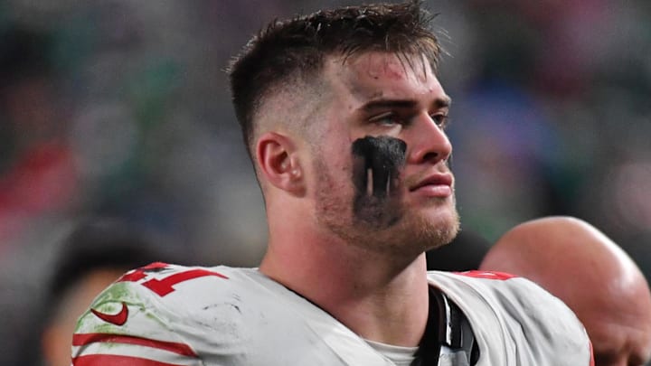 Dec 25, 2023; Philadelphia, Pennsylvania, USA; New York Giants linebacker Micah McFadden (41) against the Philadelphia Eagles at Lincoln Financial Field.  