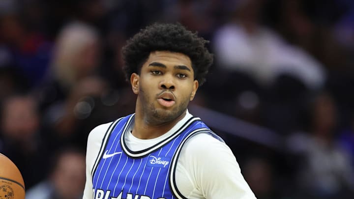 Oct 10, 2025; Philadelphia, Pennsylvania, USA; Orlando Magic guard Jase Richardson (11) dribbles the ball against the Philadelphia 76ers during the third quarter at Xfinity Mobile Arena. Mandatory Credit: Bill Streicher-Imagn Images Oct 10, 2025; Philadelphia, Pennsylvania, USA; Orlando Magic guard Jase Richardson (11) dribbles the ball against the Philadelphia 76ers during the third quarter at Xfinity Mobile Arena. Mandatory Credit: Bill Streicher-Imagn Images