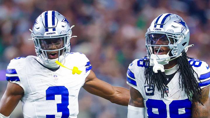 Dallas Cowboys wide receiver George Pickens (3) and Dallas Cowboys wide receiver CeeDee Lamb (88) 
