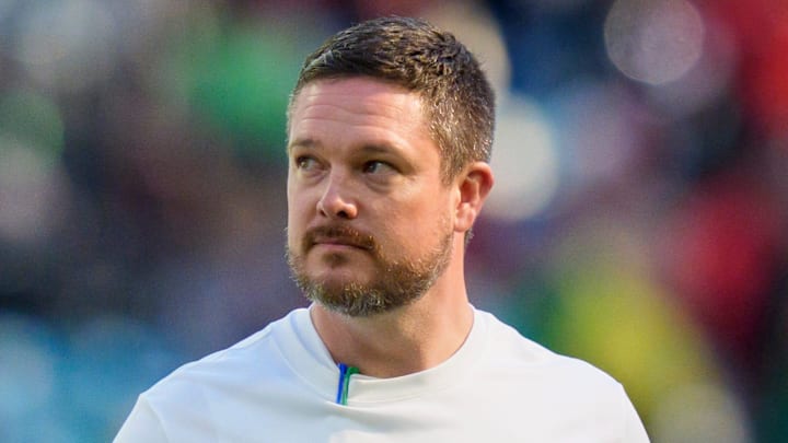 Oregon head coach Dan Lanning walks the field during warmups as the Oregon Ducks take on the Texas Tech Red Raiders in the Orange Bowl on Jan. 1, 2026, at Hard Rock Stadium in Miami, Florida.