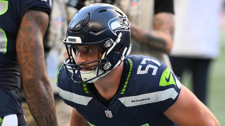 Aug 10, 2023; Seattle, Washington, USA; Seattle Seahawks linebacker Patrick O'Connell (57) during warmups prior to the game at Lumen Field. Mandatory Credit: Steven Bisig-Imagn Images Aug 10, 2023; Seattle, Washington, USA; Seattle Seahawks linebacker Patrick O'Connell (57) during warmups prior to the game at Lumen Field. Mandatory Credit: Steven Bisig-Imagn Images