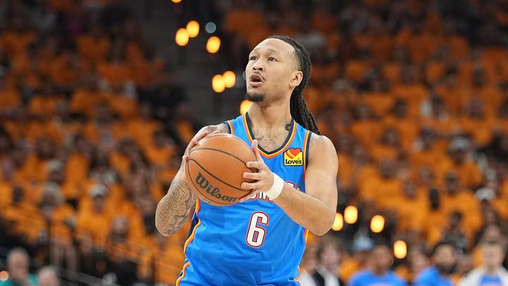 May 22, 2026; San Antonio, Texas, USA; Oklahoma City Thunder forward Jaylin Williams (6) shoots the ball against the San Antonio Spurs in the first half during game three of the western conference finals for the 2026 NBA playoffs at Frost Bank Center. Mandatory Credit: Scott Wachter-Imagn Images May 22, 2026; San Antonio, Texas, USA; Oklahoma City Thunder forward Jaylin Williams (6) shoots the ball against the San Antonio Spurs in the first half during game three of the western conference finals for the 2026 NBA playoffs at Frost Bank Center. Mandatory Credit: Scott Wachter-Imagn Images