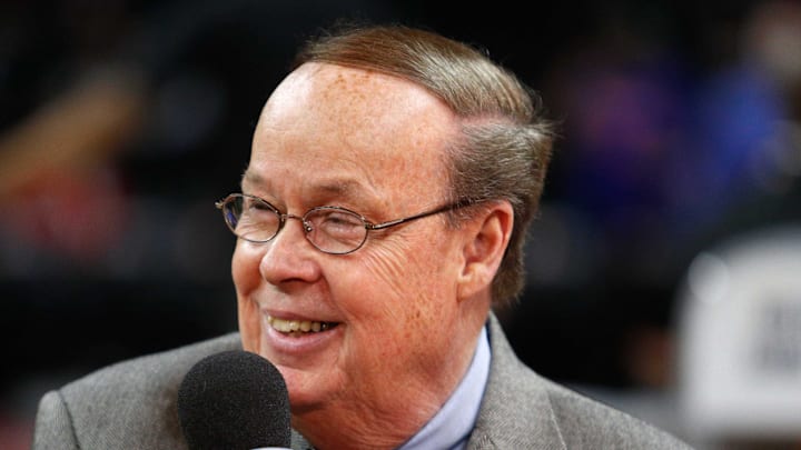 Feb 28, 2017; Auburn Hills, MI, USA; Radio and television commentator George Blaha : Raj Mehta-Imagn Images