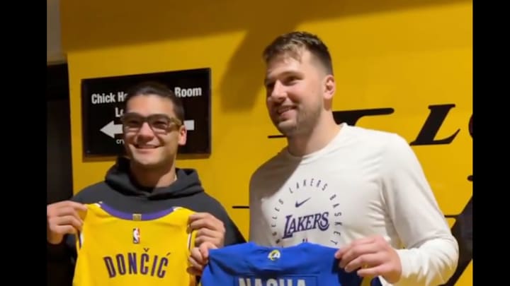 Luka Doncic met Puka Nacua on Monday night