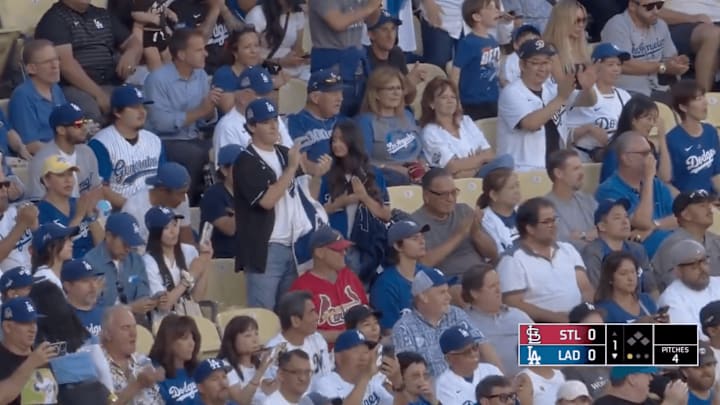 Dodgers fans gave Mookie Betts an ovation as he stepped up to the plate Monday night
