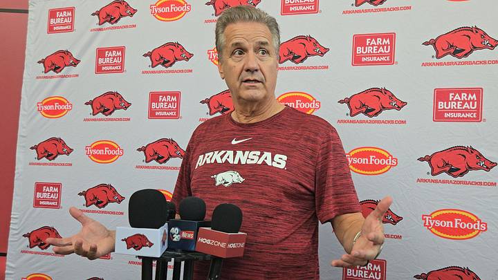 Arkansas men's basketball head coach John Calipari speaks to members of the media on Wednesday, Sept. 30, 2026 inside the Marsha and Marty Martin Family Basketball Performance Center in Fayetteville, Ark. Arkansas men's basketball head coach John Calipari speaks to members of the media on Wednesday, Sept. 30, 2026 inside the Marsha and Marty Martin Family Basketball Performance Center in Fayetteville, Ark.