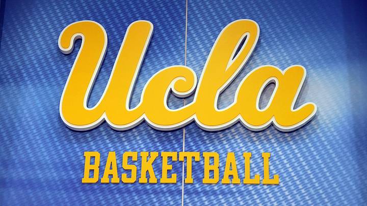 Dec 19, 2023; Los Angeles, California, USA; The UCLA Bruins basketball logo at Pauley Pavilion presented by Wescom. Mandatory Credit: Kirby Lee-USA TODAY Sports Dec 19, 2023; Los Angeles, California, USA; The UCLA Bruins basketball logo at Pauley Pavilion presented by Wescom. Mandatory Credit: Kirby Lee-USA TODAY Sports