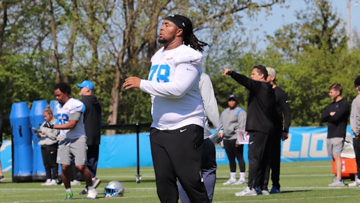 Detroit Lions defensive tackle Tyleik Williams at rookie minicamp 