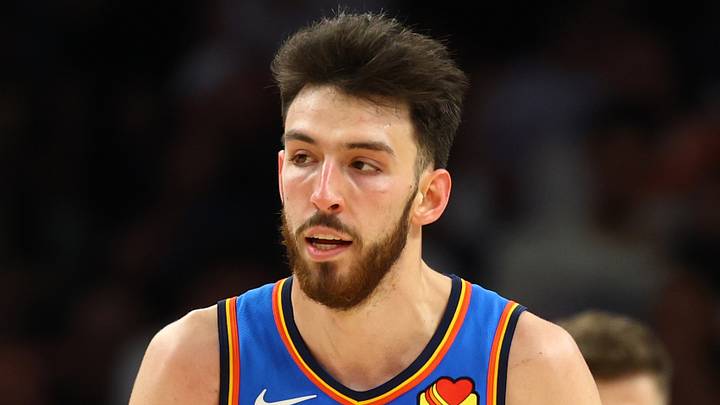 Apr 27, 2026; Phoenix, Arizona, USA; Oklahoma City Thunder center Chet Holmgren (7) against the Phoenix Suns in the second half during game four of the first round of the 2026 NBA Playoffs at Mortgage Matchup Center. Mandatory Credit: Mark J. Rebilas-Imagn Images Apr 27, 2026; Phoenix, Arizona, USA; Oklahoma City Thunder center Chet Holmgren (7) against the Phoenix Suns in the second half during game four of the first round of the 2026 NBA Playoffs at Mortgage Matchup Center. Mandatory Credit: Mark J. Rebilas-Imagn Images