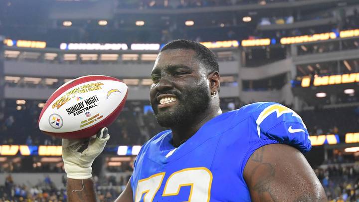 Former Los Angeles Chargers guard Mekhi Becton