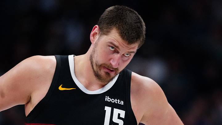 Mar 6, 2026; Denver, Colorado, USA; Denver Nuggets center Nikola Jokic (15) during the second quarter against the New York Knicks at Ball Arena. Mandatory Credit: Ron Chenoy-Imagn Images Mar 6, 2026; Denver, Colorado, USA; Denver Nuggets center Nikola Jokic (15) during the second quarter against the New York Knicks at Ball Arena. Mandatory Credit: Ron Chenoy-Imagn Images