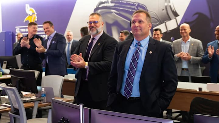 Rob Brzezinski in the Vikings' draft room in 2025 Rob Brzezinski in the Vikings' draft room in 2025