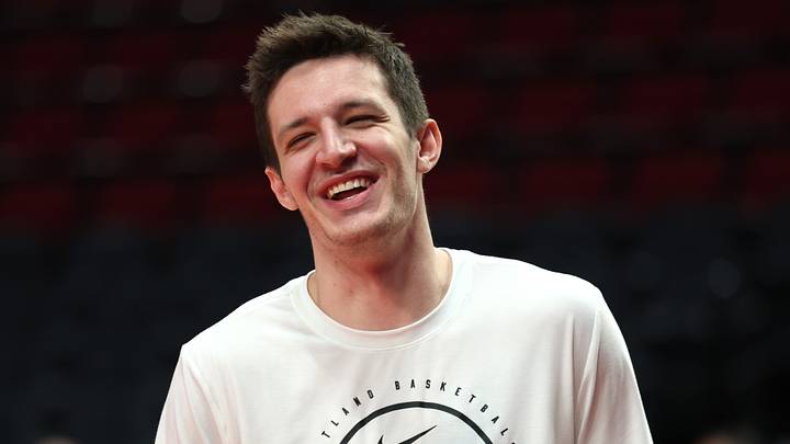 Mar 23, 2026; Portland, Oregon, USA; Portland Trail Blazers guard Vít Krejci (27) reacts during warm ups before the Trail Blazers play against the Brooklyn Nets at Moda Center. Mandatory Credit: Jaime Valdez-Imagn Images Mar 23, 2026; Portland, Oregon, USA; Portland Trail Blazers guard Vít Krejci (27) reacts during warm ups before the Trail Blazers play against the Brooklyn Nets at Moda Center. Mandatory Credit: Jaime Valdez-Imagn Images