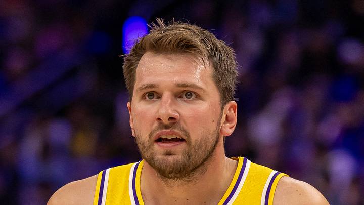 Los Angeles Lakers Luka Doncic (77) reacts to a play against the Detroit Pistons during the second half at Little Caesars Arena on Mar 23, 2026. Los Angeles Lakers Luka Doncic (77) reacts to a play against the Detroit Pistons during the second half at Little Caesars Arena on Mar 23, 2026.