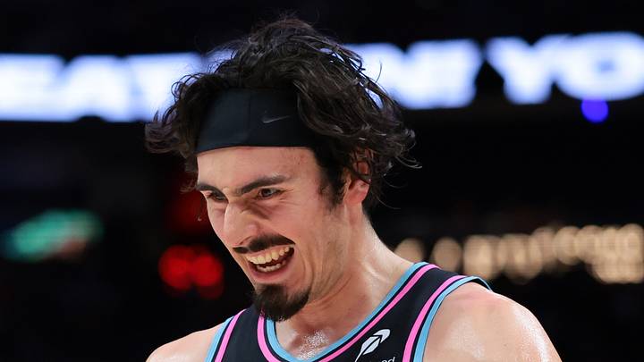 Miami Heat forward Jaime Jaquez Jr. (11) reacts against the Indiana Pacers during the second half at Kaseya Center on Dec 27, 2025.
