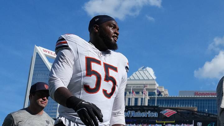 Sep 13, 2026; Charlotte, North Carolina, USA; Chicago Bears defensive end Dayo Odeyingbo (55)