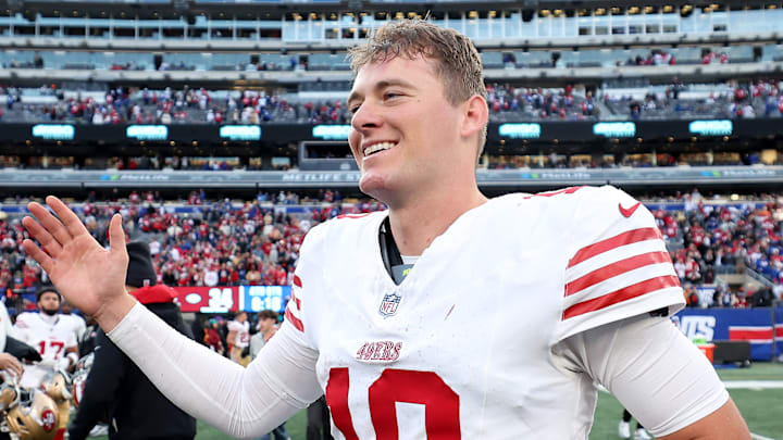 San Francisco 49ers quarterback Mac Jones (10) San Francisco 49ers quarterback Mac Jones (10)