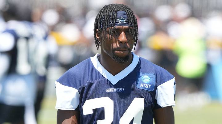 Dallas Cowboys safety Jalen Thompson at training camp at River Ridge Playing Fields. Dallas Cowboys safety Jalen Thompson at training camp at River Ridge Playing Fields.