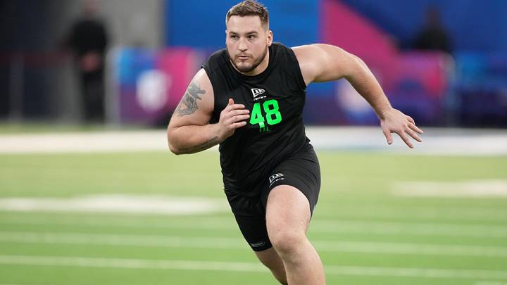Iowa offensive lineman Beau Stephens during the NFL Scouting Combine at Lucas Oil Stadium. Iowa offensive lineman Beau Stephens during the NFL Scouting Combine at Lucas Oil Stadium.