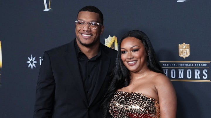  DJ Moore and his wife Raven Moore