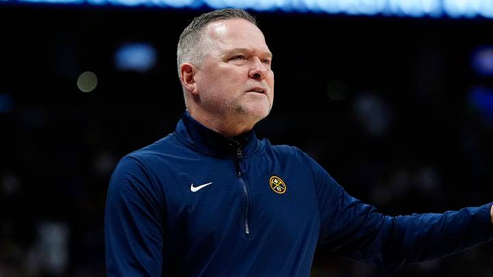 Mar 12, 2025; Denver, Colorado, USA; Denver Nuggets head coach Michael Malone during the second quarter against the Minnesota Timberwolves at Ball Arena. Mandatory Credit: Ron Chenoy-Imagn Images