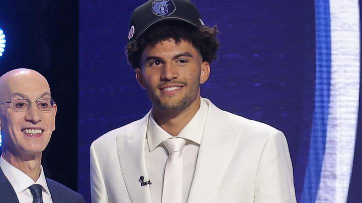 Jun 23, 2026; New York, NY, USA; NBA commissioner Adam Silver greets the third pick in the 2026 NBA draft, Duke forward Cameron Boozer after he was selected by the Memphis Grizzlies at Barclays Center. Mandatory Credit: Brad Penner-Imagn Images Jun 23, 2026; New York, NY, USA; NBA commissioner Adam Silver greets the third pick in the 2026 NBA draft, Duke forward Cameron Boozer after he was selected by the Memphis Grizzlies at Barclays Center. Mandatory Credit: Brad Penner-Imagn Images