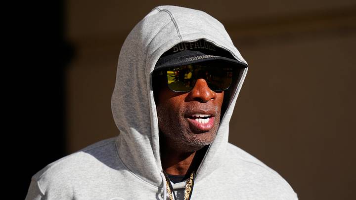 Oct 3, 2026; Boulder, Colorado, USA;  Colorado Buffaloes head coach Deion Sanders before the game against the Texas Tech Red Raiders at Folsom Field.  Mandatory Credit: Ron Chenoy-Imagn Images