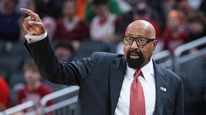 Indiana coach Mike Woodson coaches from the sidelines.