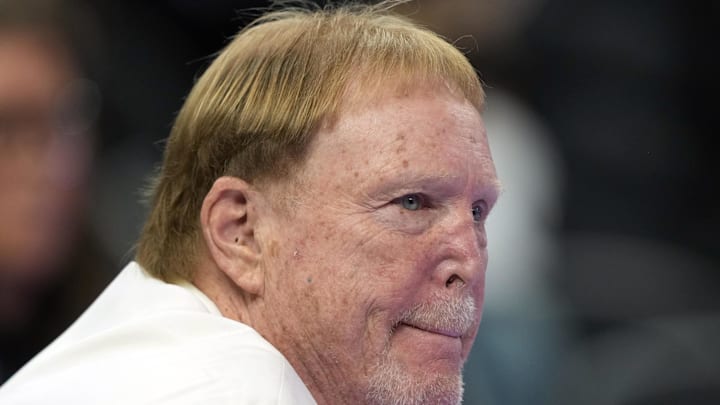 Jun 7, 2025; San Francisco, California, USA; Las Vegas Aces owner Mark Davis sits courtside before the game against the Golden State Valkyries at Chase Center. Mandatory Credit: Darren Yamashita-Imagn Images Jun 7, 2025; San Francisco, California, USA; Las Vegas Aces owner Mark Davis sits courtside before the game against the Golden State Valkyries at Chase Center. Mandatory Credit: Darren Yamashita-Imagn Images