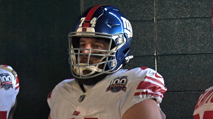 New York Giants guard Greg Van Roten New York Giants guard Greg Van Roten