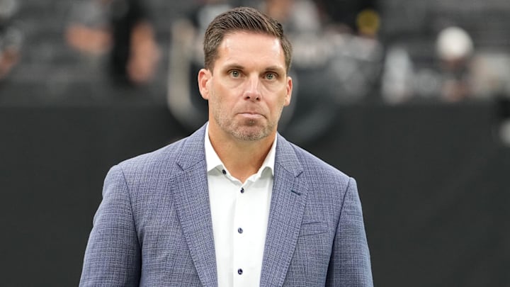 Sep 22, 2024; Paradise, Nevada, USA; Carolina Panthers general manager Dan Morgan during the game against the Las Vegas Raiders at Allegiant Stadium. Mandatory Credit: Kirby Lee-Imagn Images