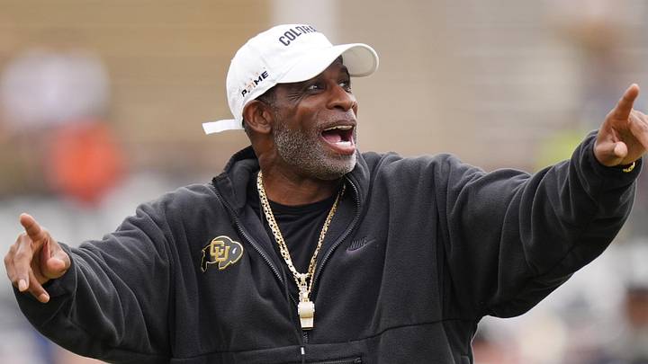 Oct 11, 2025; Boulder, Colorado, USA; Colorado Buffaloes head coach Deion Sanders before the game against the Iowa State Cyclones at Folsom Field. Mandatory Credit: Ron Chenoy-Imagn Images Oct 11, 2025; Boulder, Colorado, USA; Colorado Buffaloes head coach Deion Sanders before the game against the Iowa State Cyclones at Folsom Field. Mandatory Credit: Ron Chenoy-Imagn Images